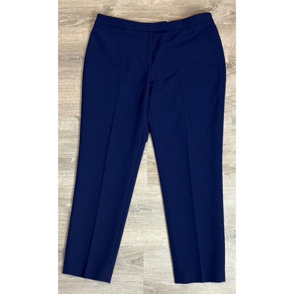 Anne Klein Blue Dress Pants 16 NWT High Waist Straight Leg Classic Career Style - Picture 1 of 5